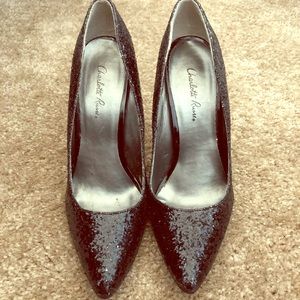Sparkly black high heels
